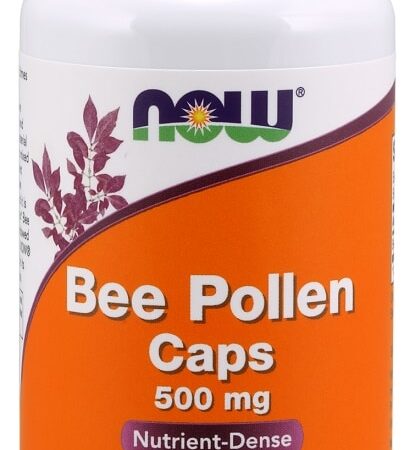 Flacon de capsules de pollen d'abeille, complément alimentaire.