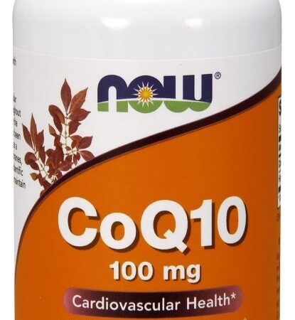 Flacon de complément CoQ10, santé cardiovasculaire.