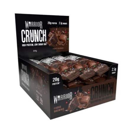 Boîte de barres protéinées Warrior Crunch, saveur brownie.