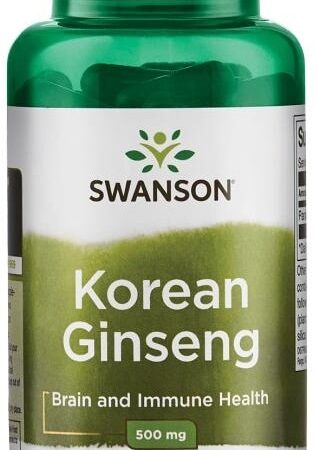 Flacon de ginseng coréen Swanson, complément alimentaire.