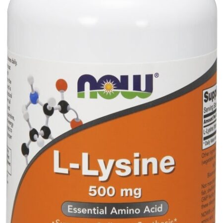 Pot de compléments alimentaires L-Lysine 500 mg.