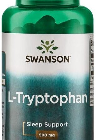 Bouteille de L-Tryptophane Swanson, support sommeil.