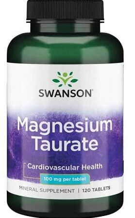 Flacon Swanson Taurate de Magnésium, complément santé cardio.