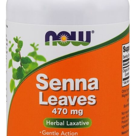 Flacon de capsules laxatives Senna 470 mg, végétalien.