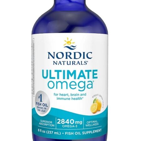 Bouteille d'huile de poisson Nordic Naturals Ultimate Omega.
