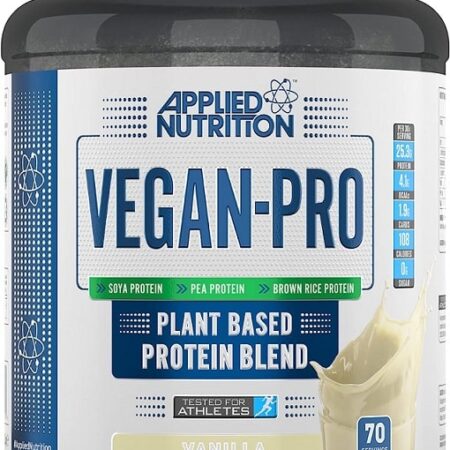 Pot de protéines végétales Vegan-Pro vanille.