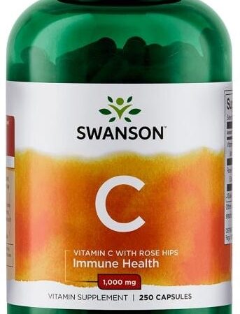 Pot de vitamine C Swanson avec églantier
